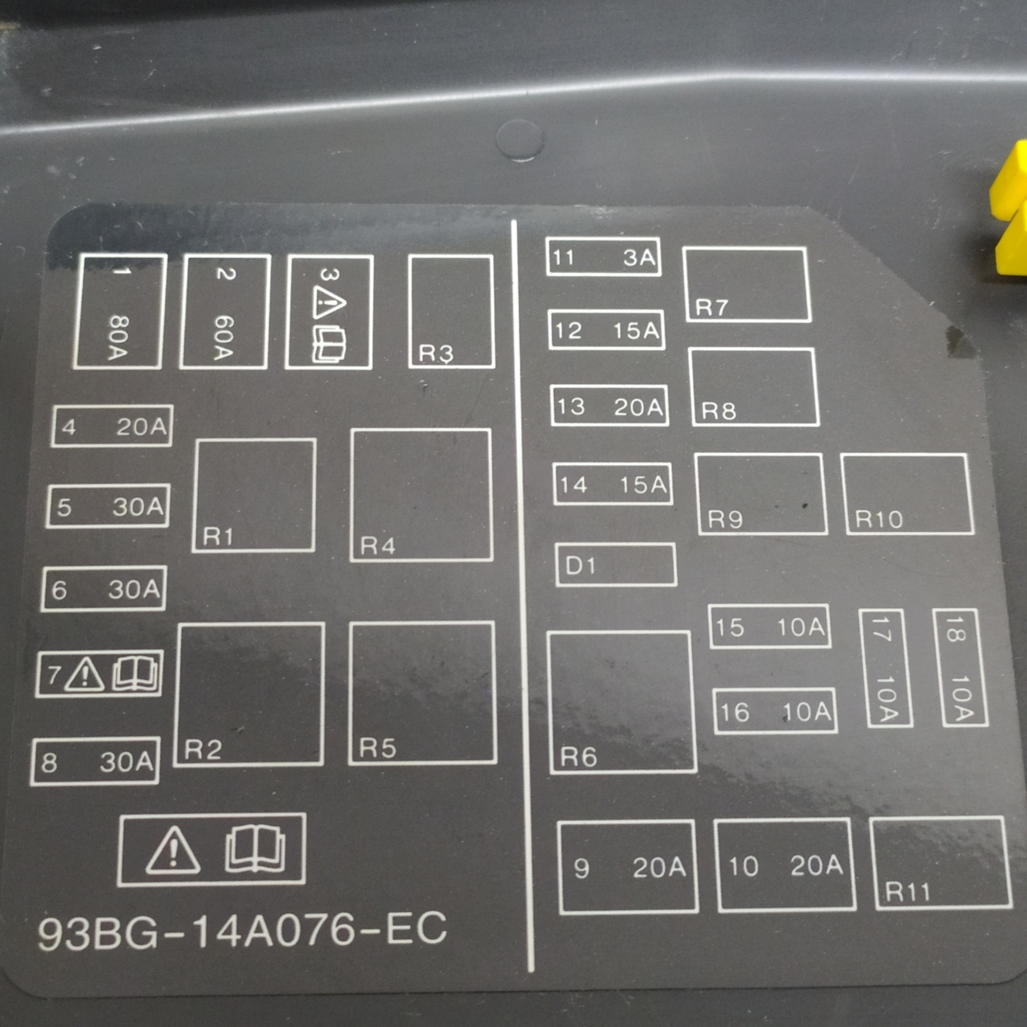 Tampa Caixa Fusível Ford Mondeo 2.0 1997 V98 9
