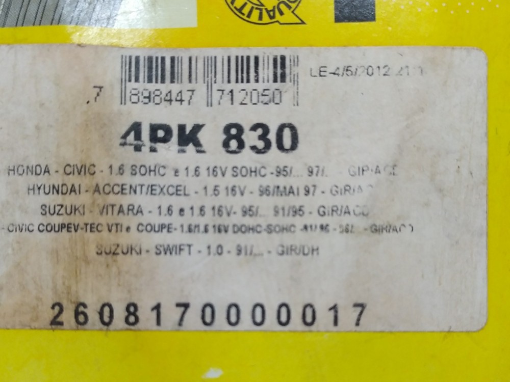 Correia Do Alternador Hyundai Accent Excel E Honda Civic 5
