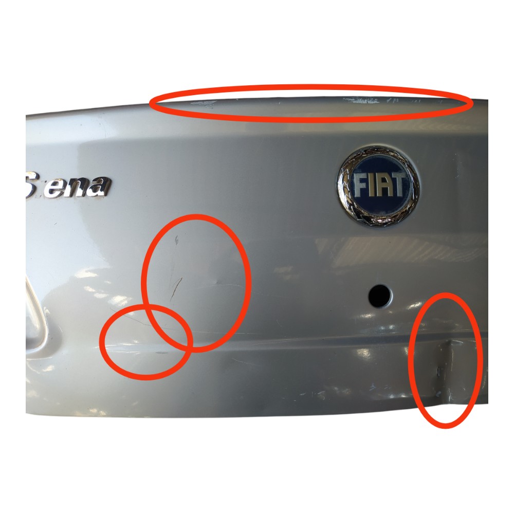 Tampa Traseira Porta Malas Fiat Siena 2008 V104 Prateado 9