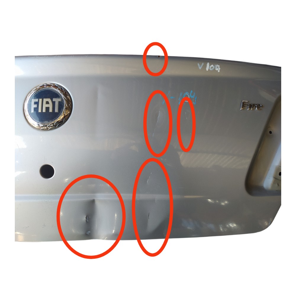 Tampa Traseira Porta Malas Fiat Siena 2008 V104 Prateado 6