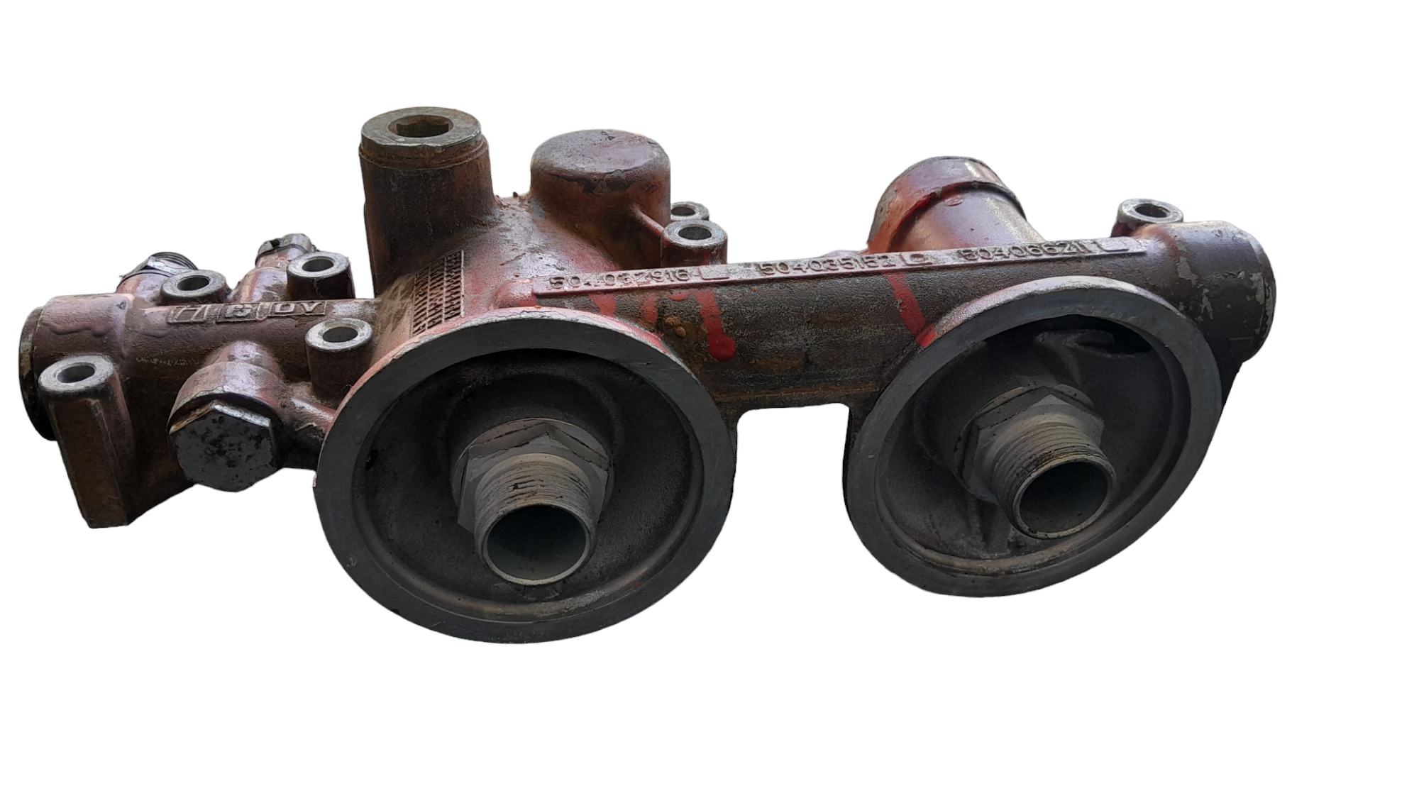 Suporte Cabeçote Filtro De Óleo Iveco Stralis  504032916 3