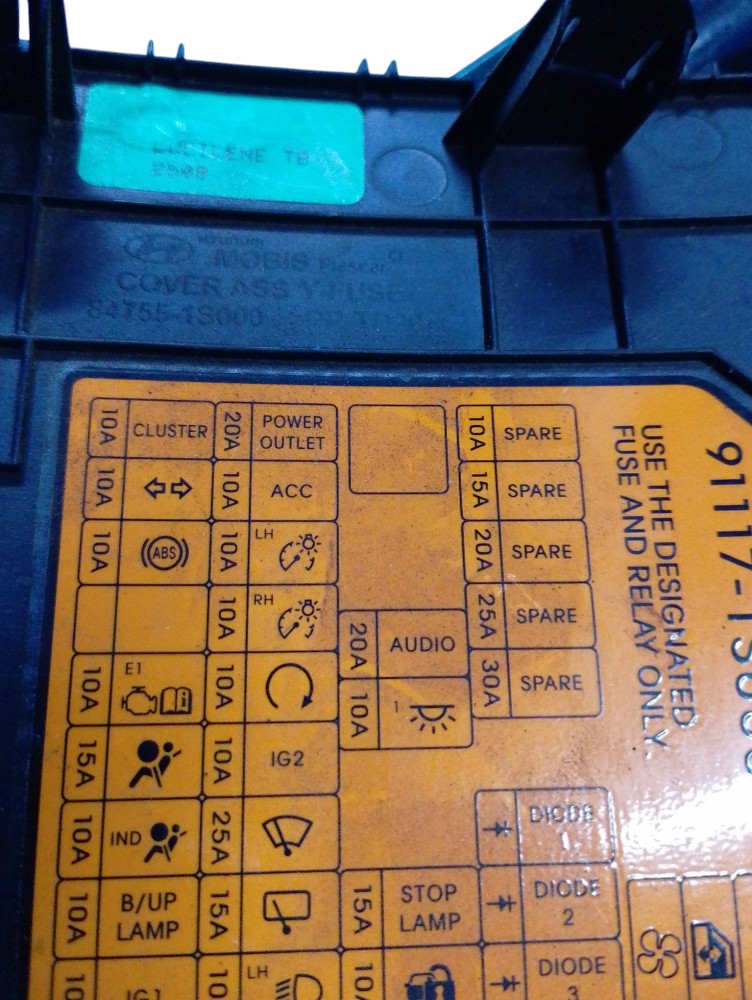 Tampa Caixa Fusível Hyundai Hb20 Comfort 2012/2013 4