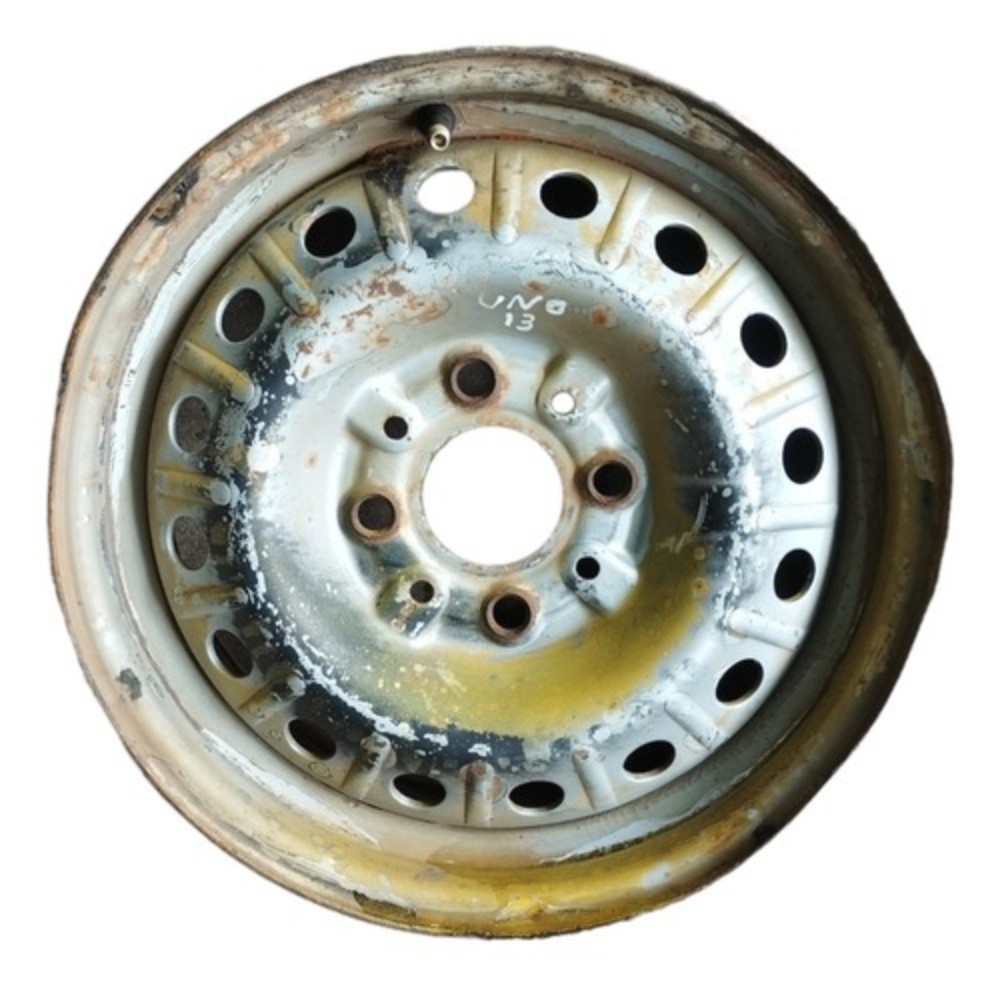 Roda De Ferro Aro 13 Fiat Uno 4 Furos Preta 2000 2001 2002 7