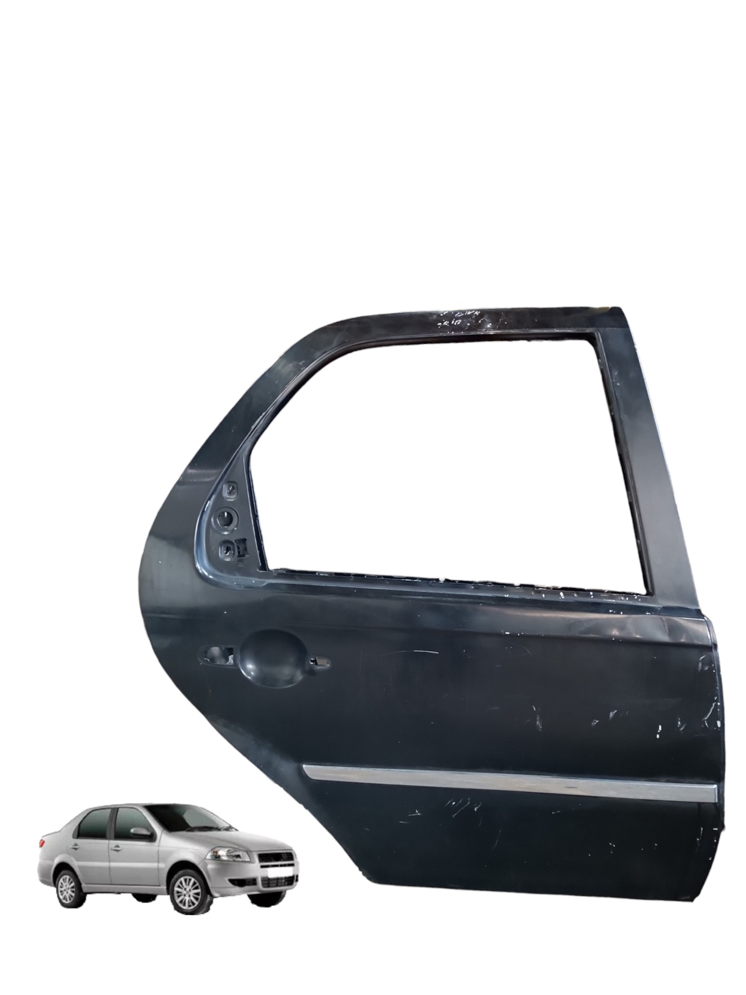Porta Traseira Direita Fiat Siena 2008 2009 2010 2011 2012 Traseira Direito Preto 1