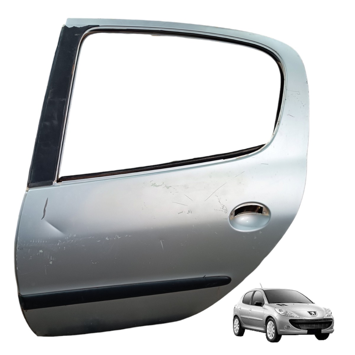 Porta Traseira Esquerda Peugeot 207 1.4 2007 2008 2009 2010 Traseira Esquerdo Cinza 1