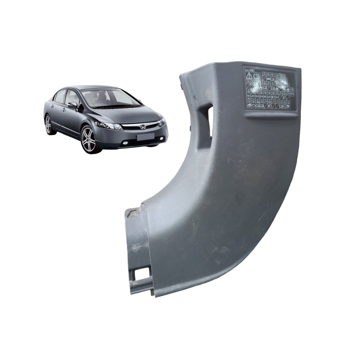 Moldura Coluna Porta Honda Civic  2008 2012  83161snjm010m1
