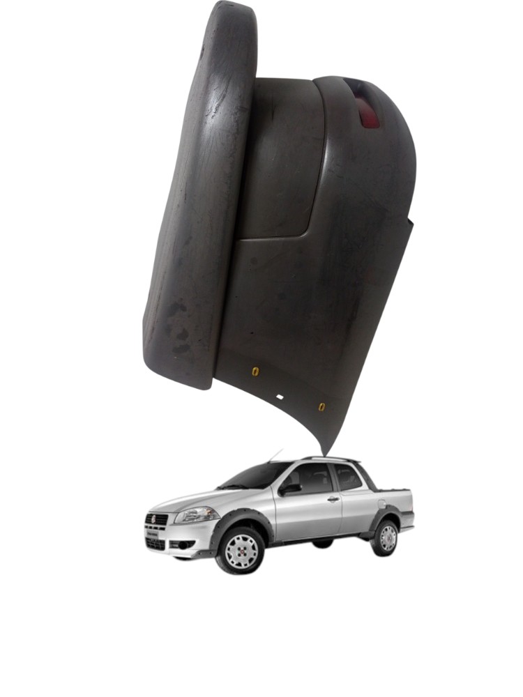 Polaina Parachoque Tras Dir Fiat Strada 2008 A 2013 Preto