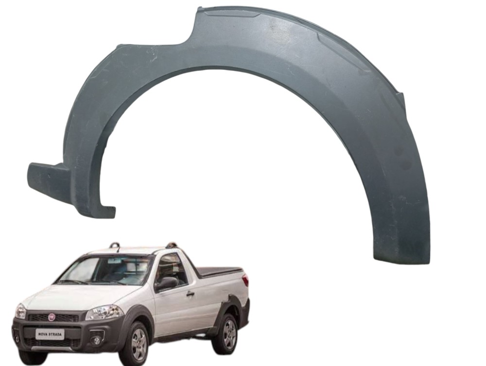 Moldura Paralama Traseiro Esquerdo Fiat Strada 2017 Preto