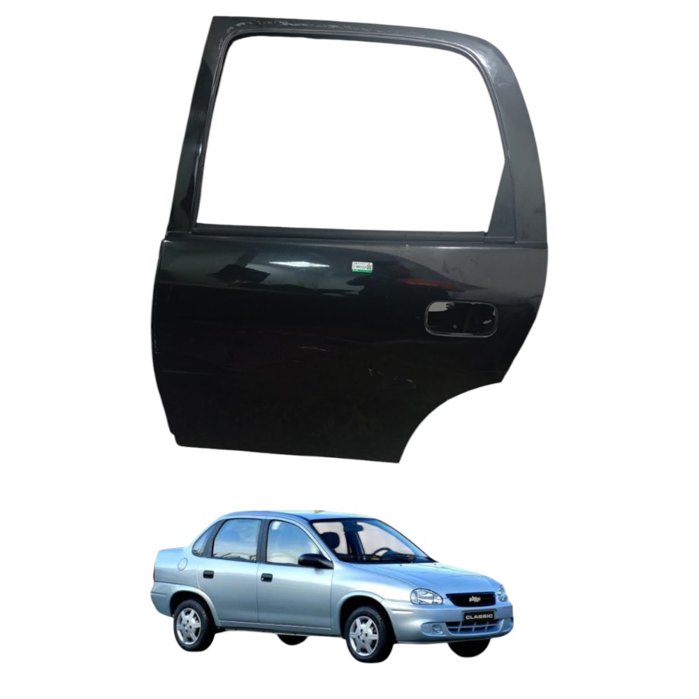 Porta Traseira Esquerda Gm Corsa Classic Life 2002 A 2010 Traseira Esquerdo Preto