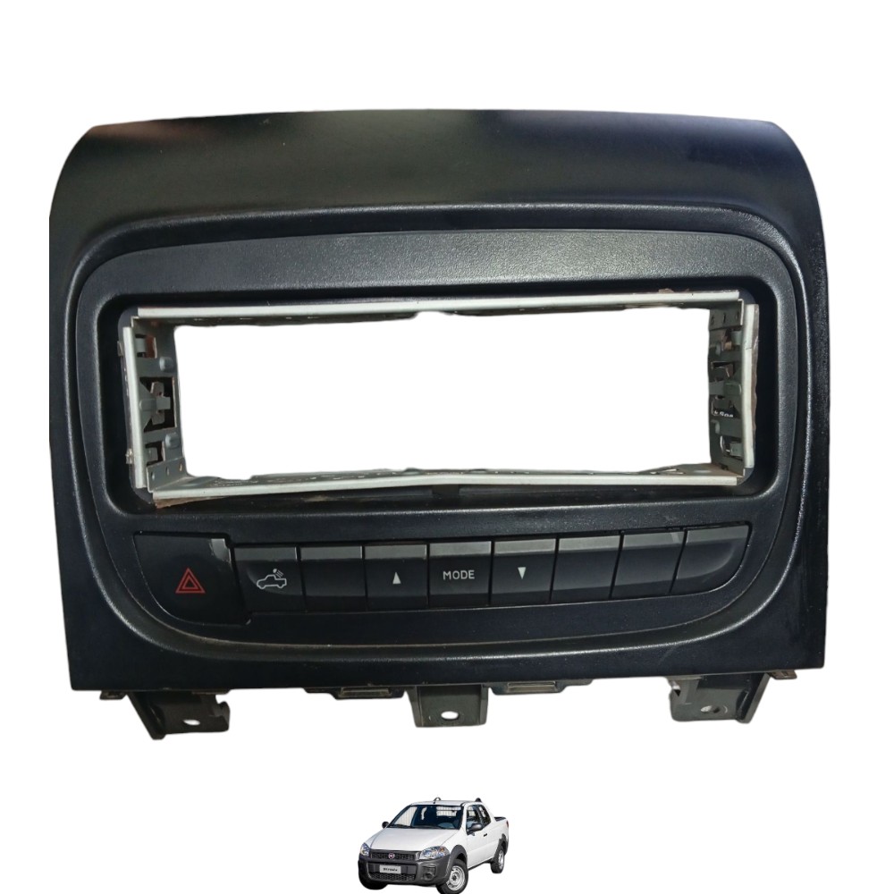Moldura Central Multimídia Fiat Strada 2014 A 2019 Preto 6
