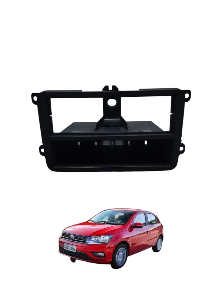Moldura Central Radio Vw Voyage Gol Saveiro 2017 2021 Preto 4