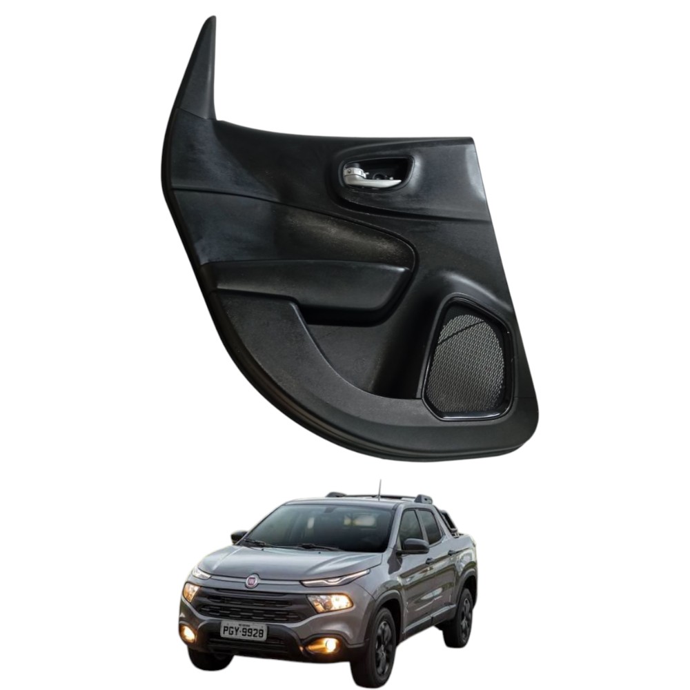 Forro De Porta Traseira Esquerda Fiat Toro 2020 Á 2023. Preto