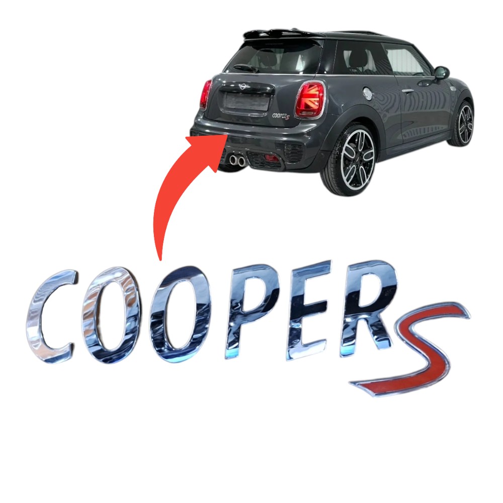 Emblema Nome Simbolo Mini Cooper S Cromado