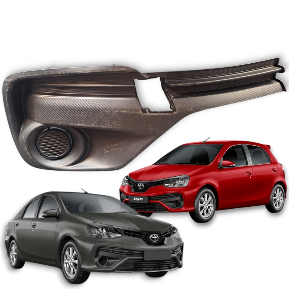 Grade Dianteira Milha Toyota Etios 2019 Original Preto Direito