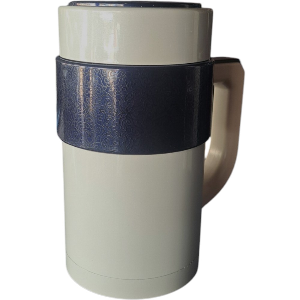 Caneca De Cerâmica Branco Com Detalhes Em Azul   Branco N/a