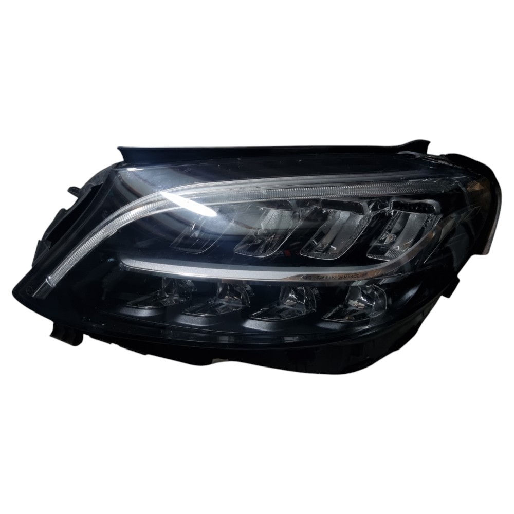 Farol Esquerdo Mercedes C180 Lente Colada Cromado Arranhado Esquerdo/motorista
