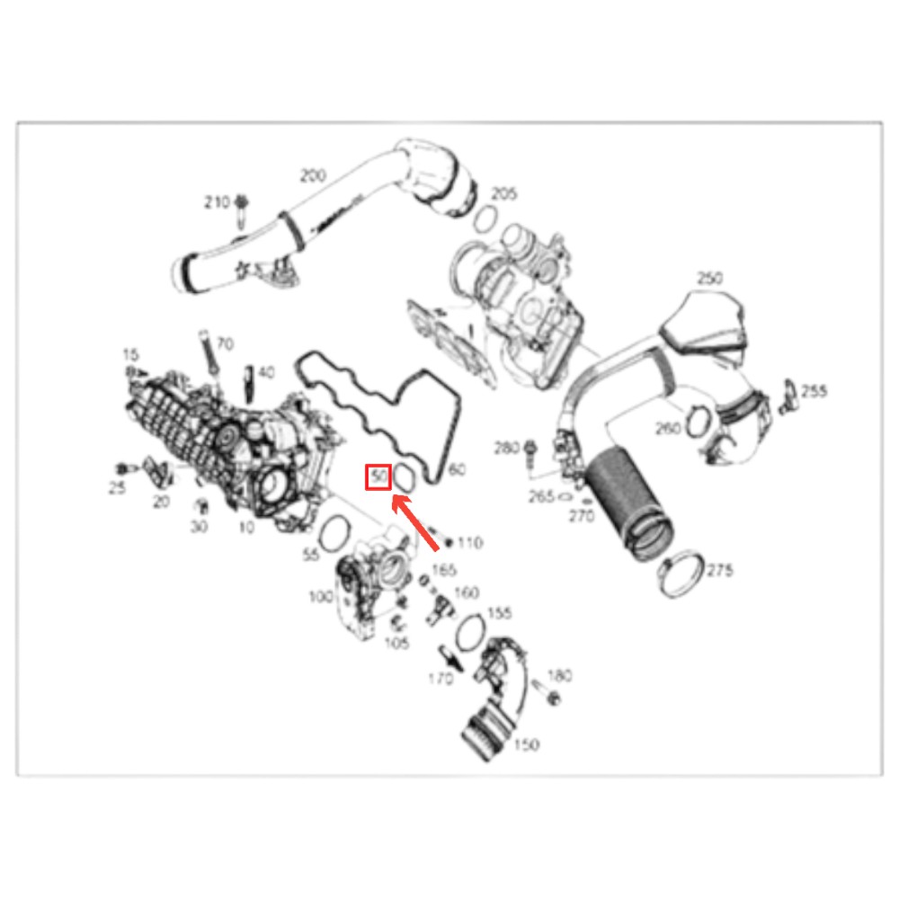 Junta Coletor Admissão Mercedes Benz A2820980300 7