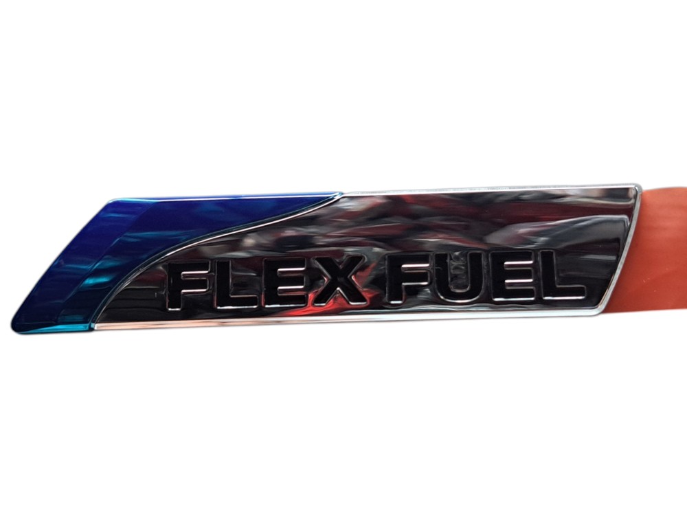 Emblema Flex Fuel Porsche Macan Cromado Cromado