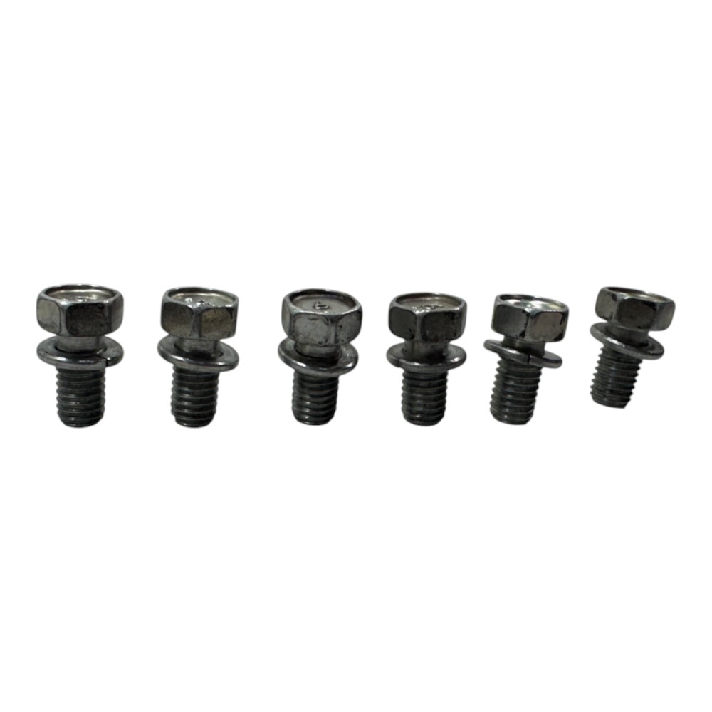 Kit 6 Parafuso Fixacao Plato Embreagem Renault Logan Sandero Prata