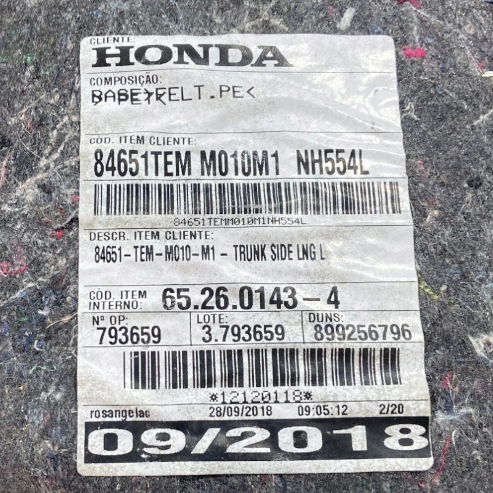Forro Acabamento Moldura Esquerda Porta Mala Civic G10 2019 5