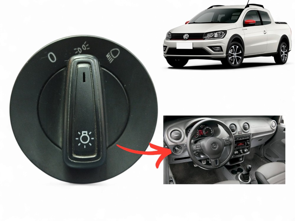 Chave Interruptor Farol Vw Gol Voyage Saveiro 2015-17