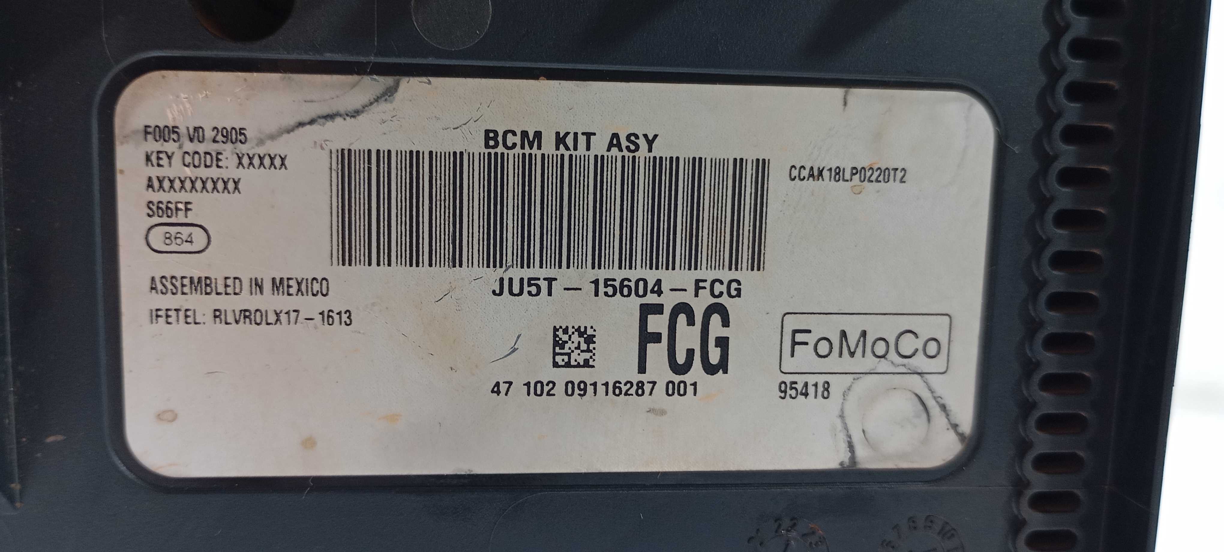 Módulo Bcm Ford Ka Hatch 1.0 2020 Ju5t15604fcg 2