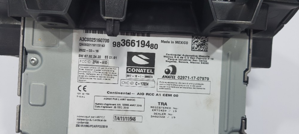 Radio Multimidia Peugeot 208 1.2 2018 9836619480 Preto 6