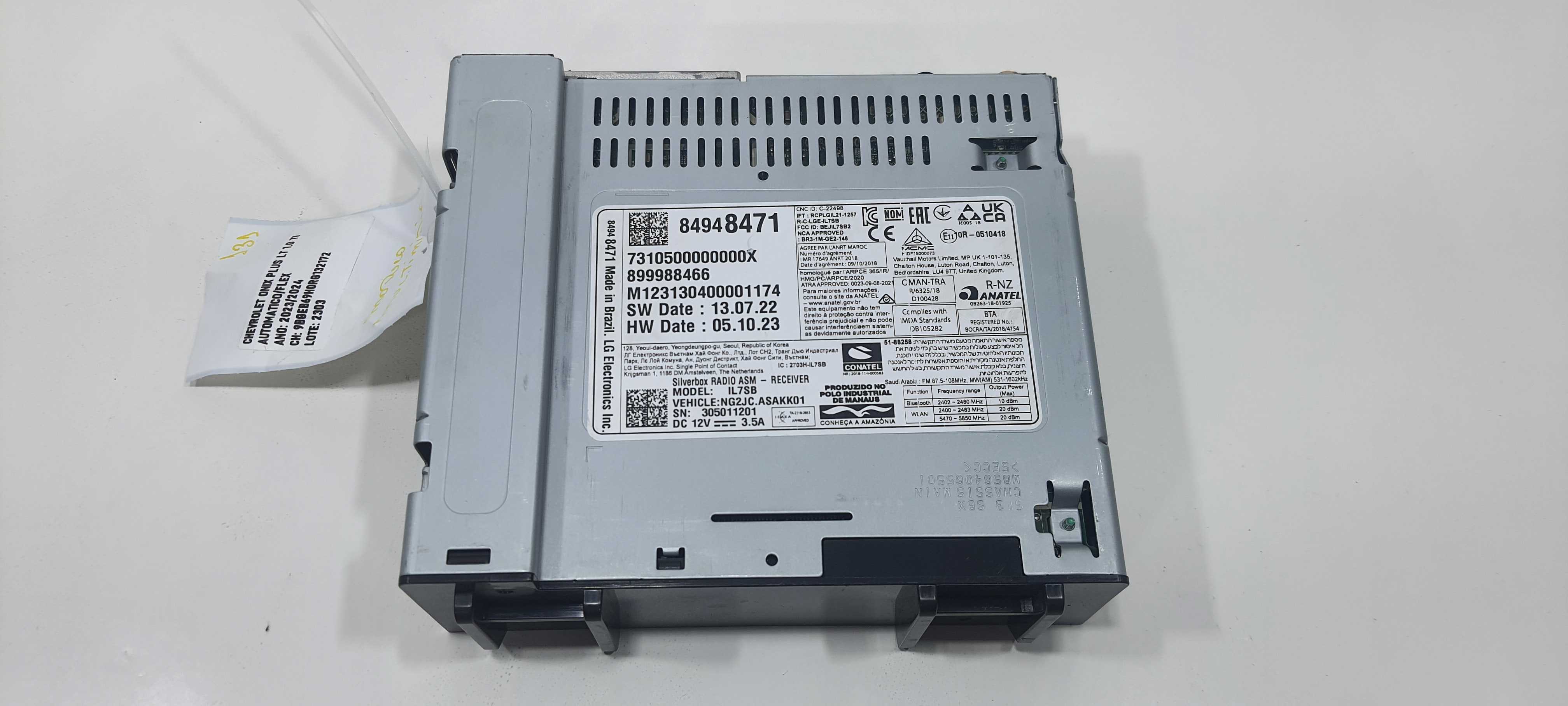 Modulo Multimidia Gm Onix Sedan Lt 1.0 2024 V2303 2