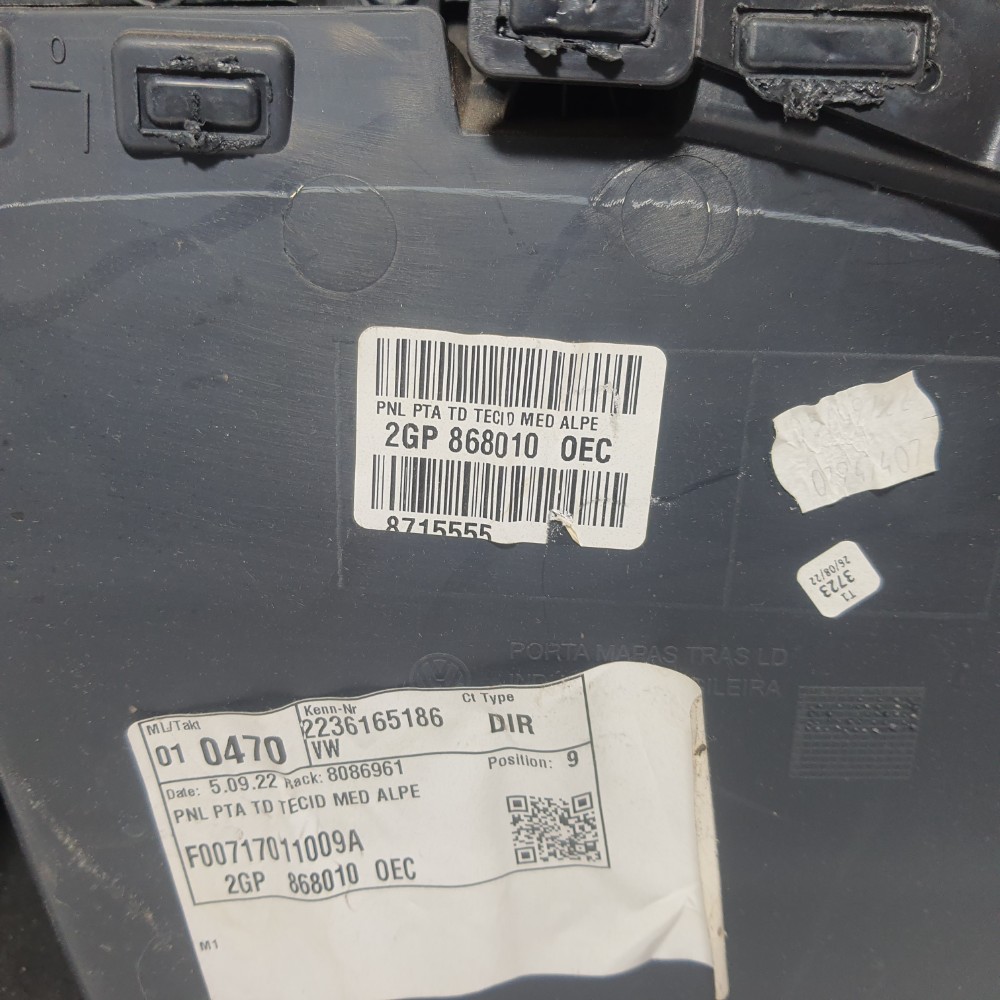 Forro Porta Traseira Direita T-cross Tsi 2023 2gp868010 5