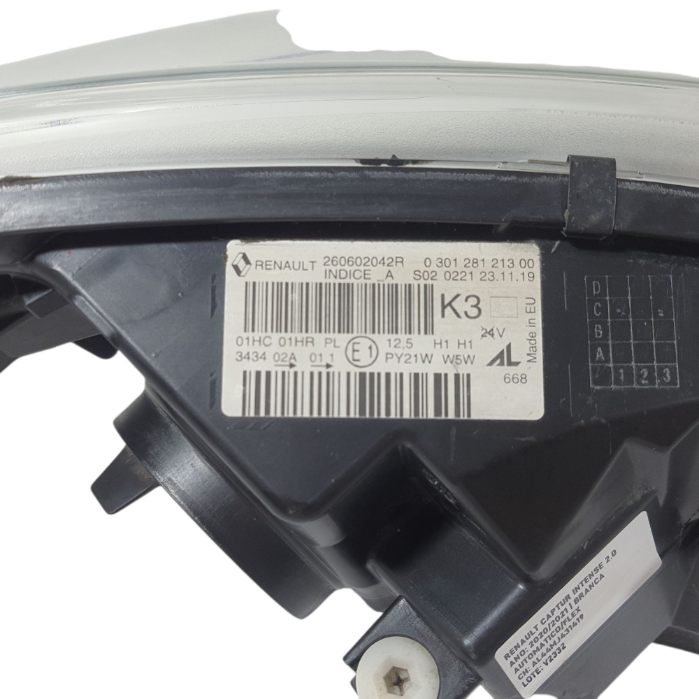 Farol esquerdo renault captur 2021 260602042R 8