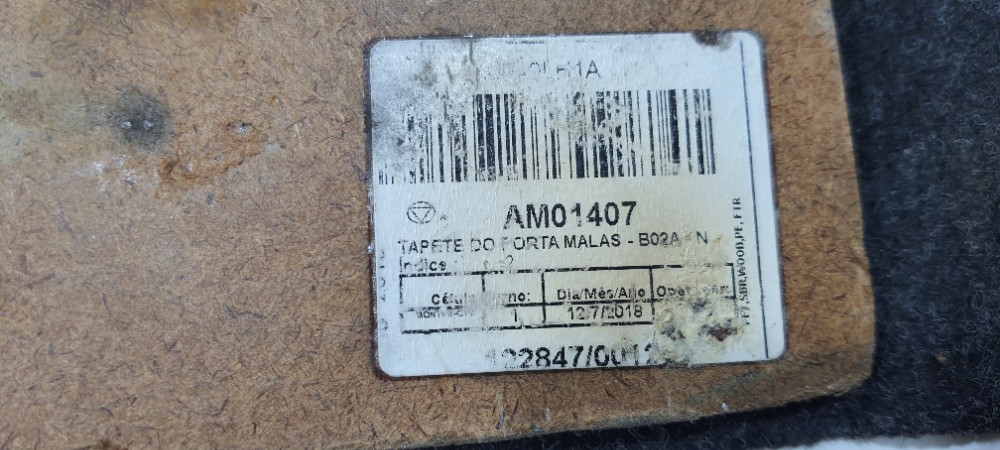 Carpete Porta Malas Nissan March S 1.0 Ano 2019 Am01407 Preto 5