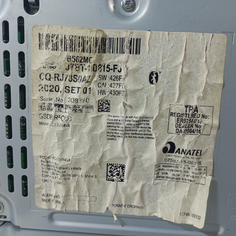 Radio Som Ford Ka 1.0 2021 J7bt18d815fj 6