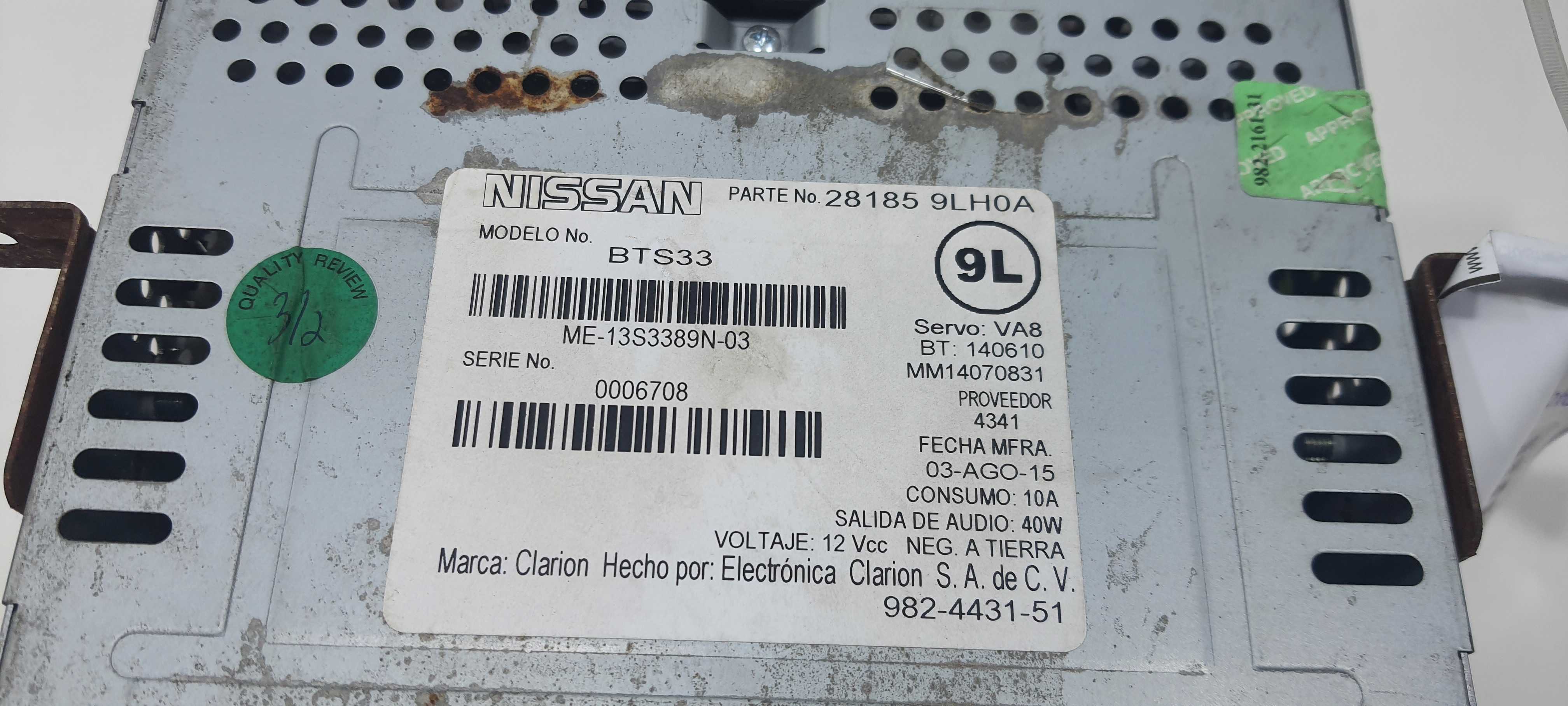 Radio Nissan March Sv 1.0 2016 281859lh0a 5