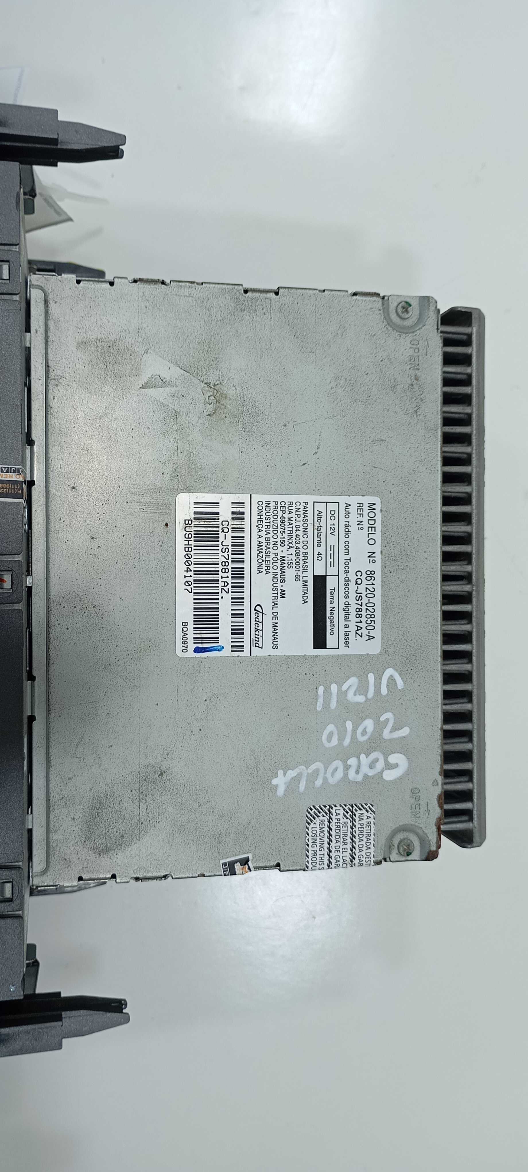 Rádio Toyota Corolla Xei 1.8 2010 8612002850a 8