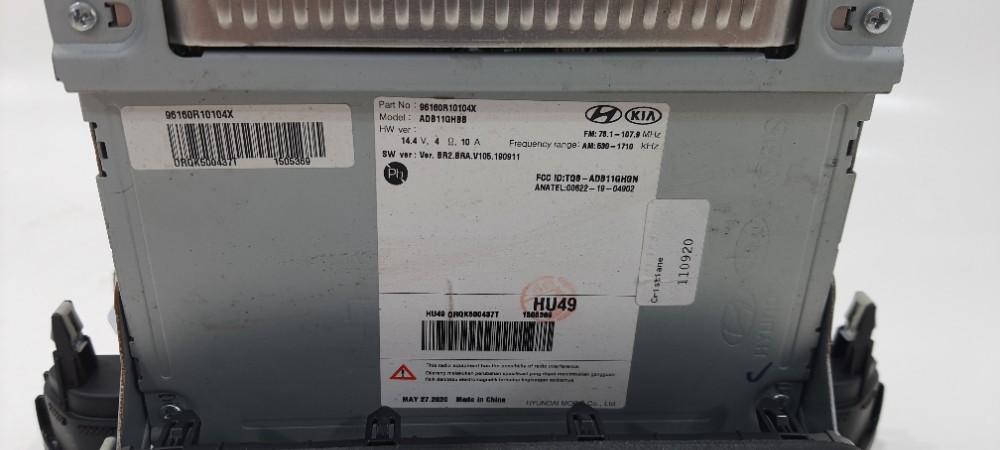 Radio Multimidia Hyundai Hb20 1.0 Ano 2021 96160r10104x Preto 7