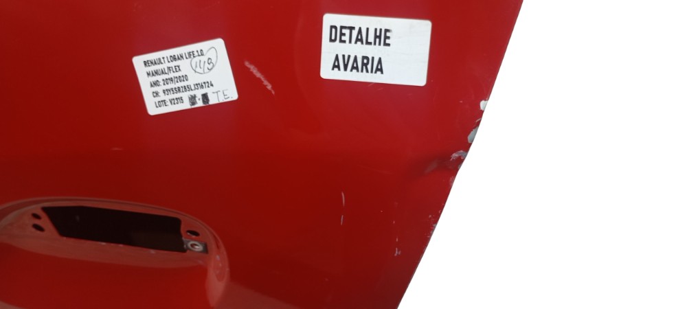 Porta Traseira Esquerda Renault Logan 1.0 2020 821017625r Vermelha 1