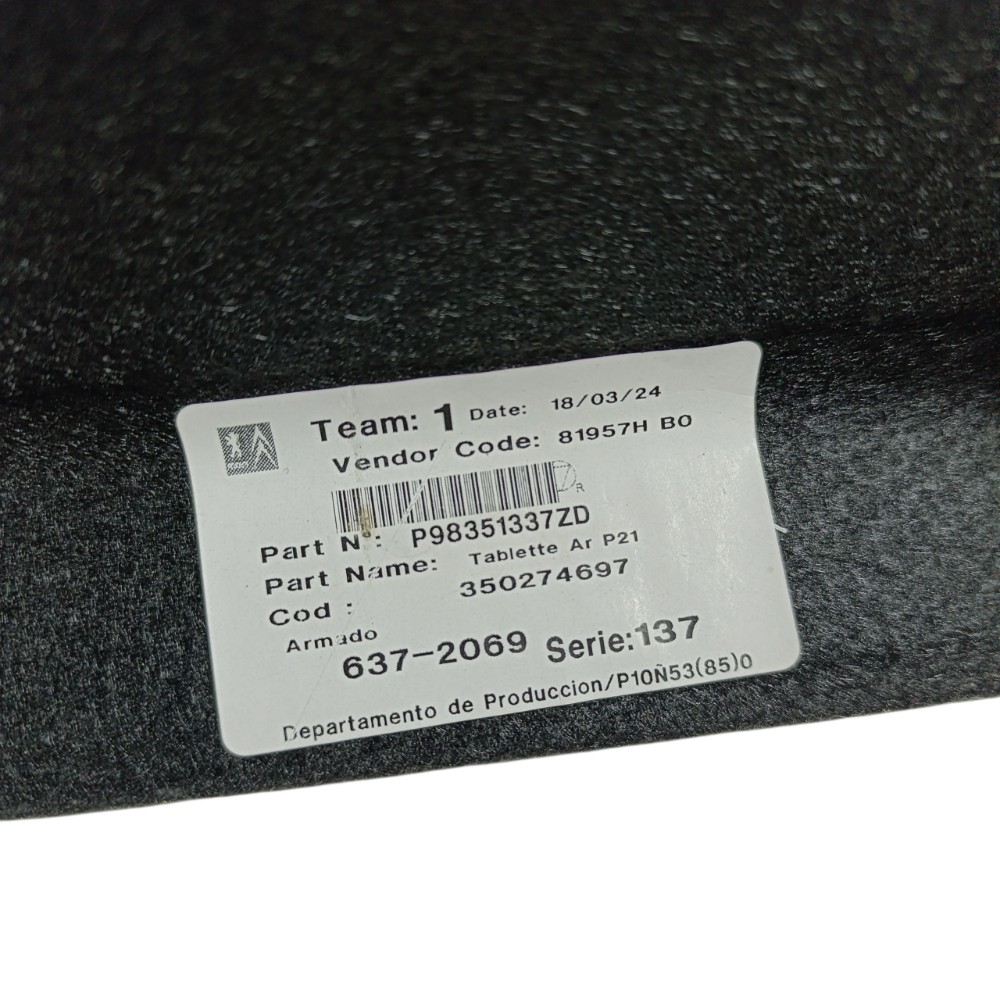Tampão Bagagito Peugeot 208 Ano 2024 98351337zd Preto 7