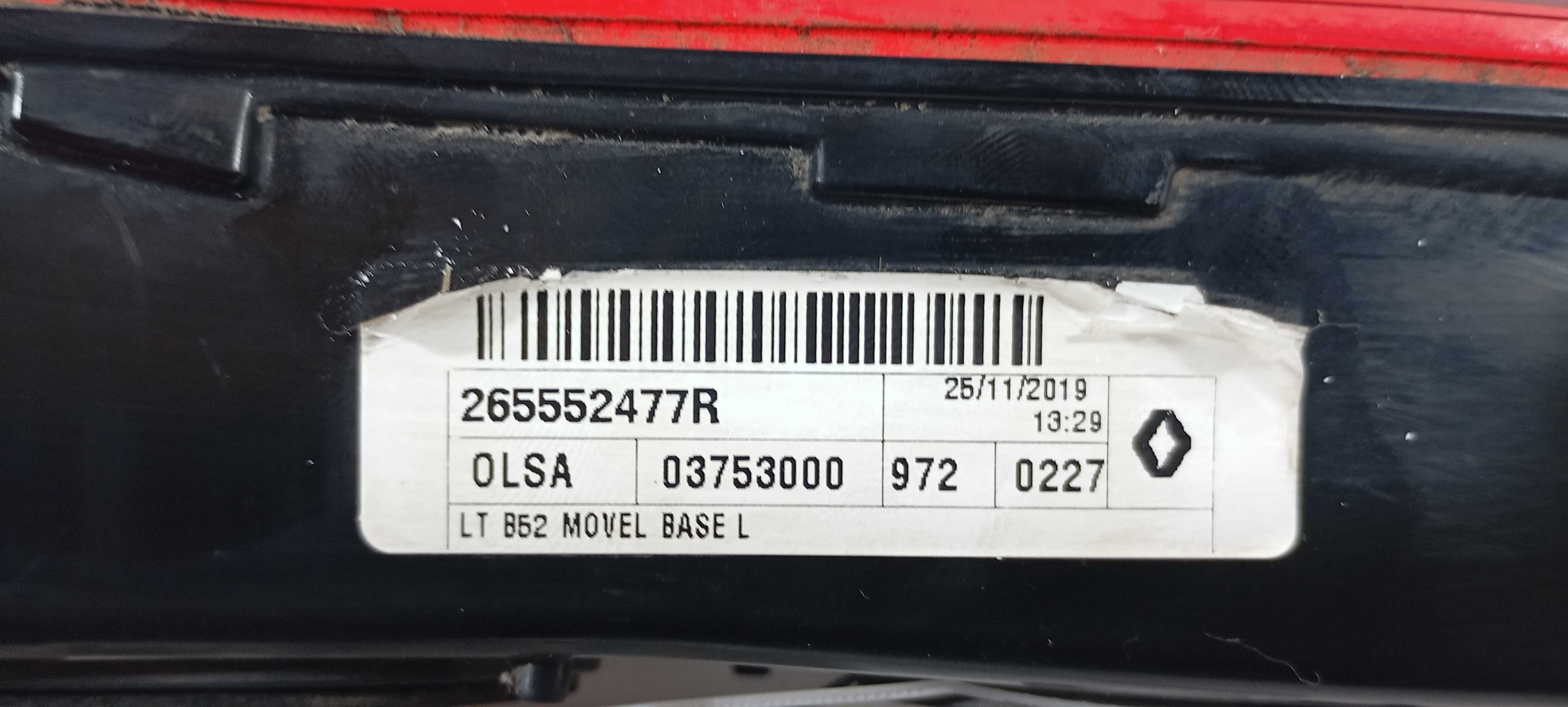 Lanterna Tampa Tras Esq Renault Sandero 1.0 2020 265552477r Esquerdo/motorista Vermelha 5