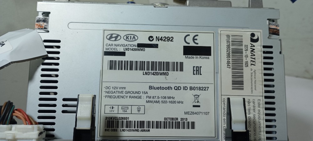 Multimídia Hyundai Elantra 2.0 2014 Lnd1420iwmd Preto 6