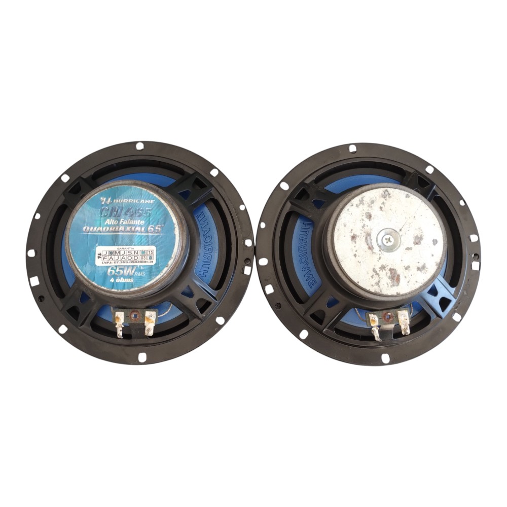 Par Alto Falante Hurricane Quadriaxial Dianteiro Peugeot 207 Preto E Azul. 2