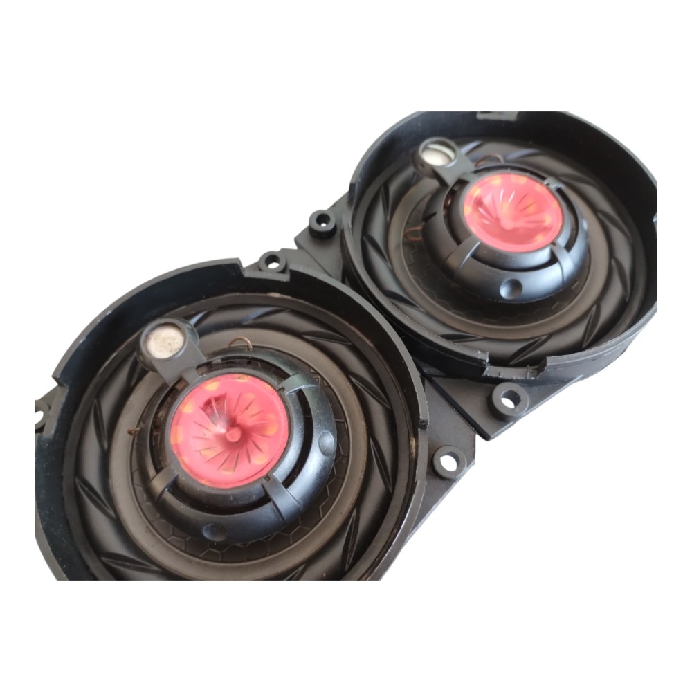 Par Alto-falante Automotivo Triaxial Traseiro Fiat Uno 04/13 Preto E Vermelho. 2