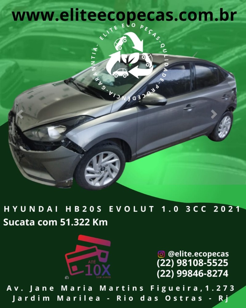 SUCATA DE HYUNDAI HB20S 1.0 3 CILINDROS ASPIRADO PARA PEÇAS. 2