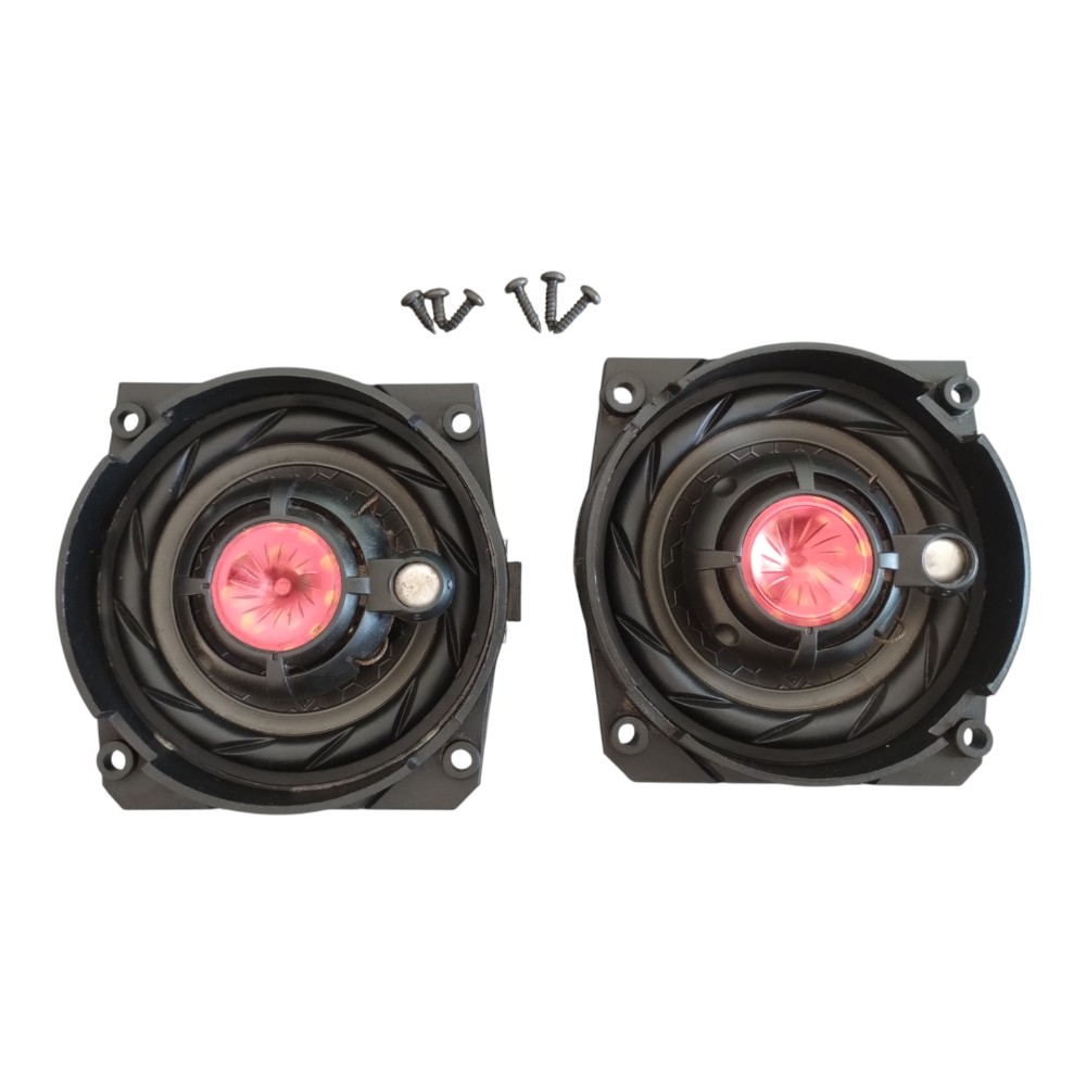 Par Alto-falante Automotivo Triaxial Traseiro Fiat Uno 04/13 Preto E Vermelho.