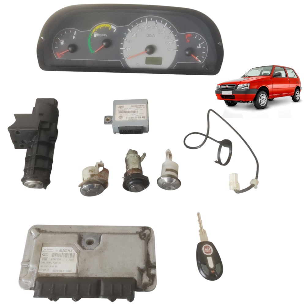 Kit Code Módulos Injeção Fiat Uno Mile 1.0 8v Flex 05 À 13. 1