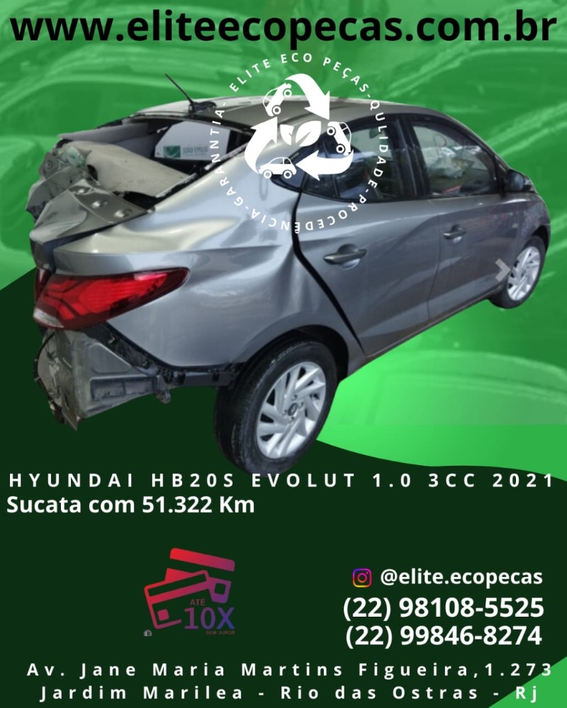 SUCATA DE HYUNDAI HB20S 1.0 3 CILINDROS ASPIRADO PARA PEÇAS. 3