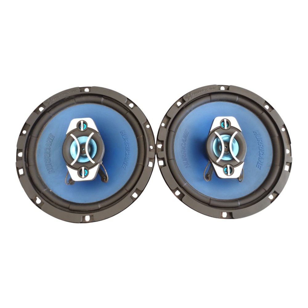 Par Alto Falante Hurricane Quadriaxial Dianteiro Peugeot 207 Preto E Azul.