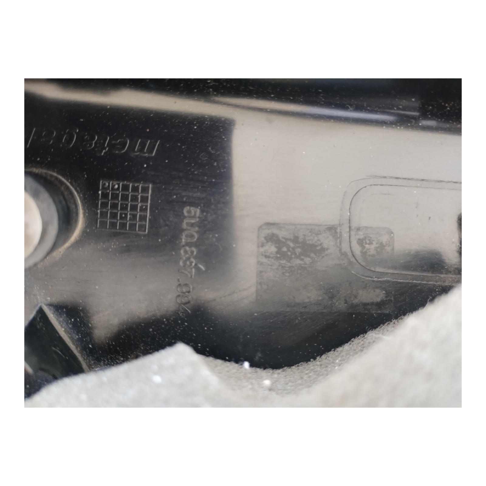 Moldura Retrovisor Interno Direito Vw Gol. Preto 3