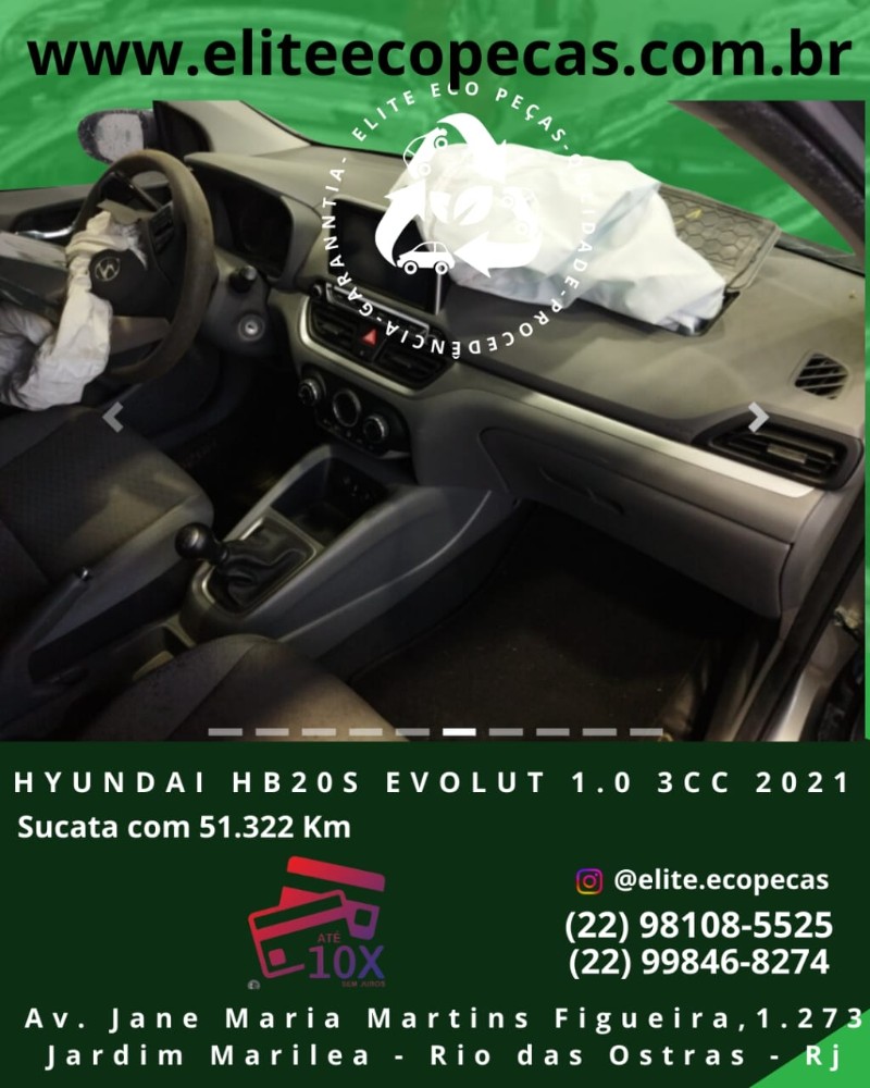 SUCATA DE HYUNDAI HB20S 1.0 3 CILINDROS ASPIRADO PARA PEÇAS. 4