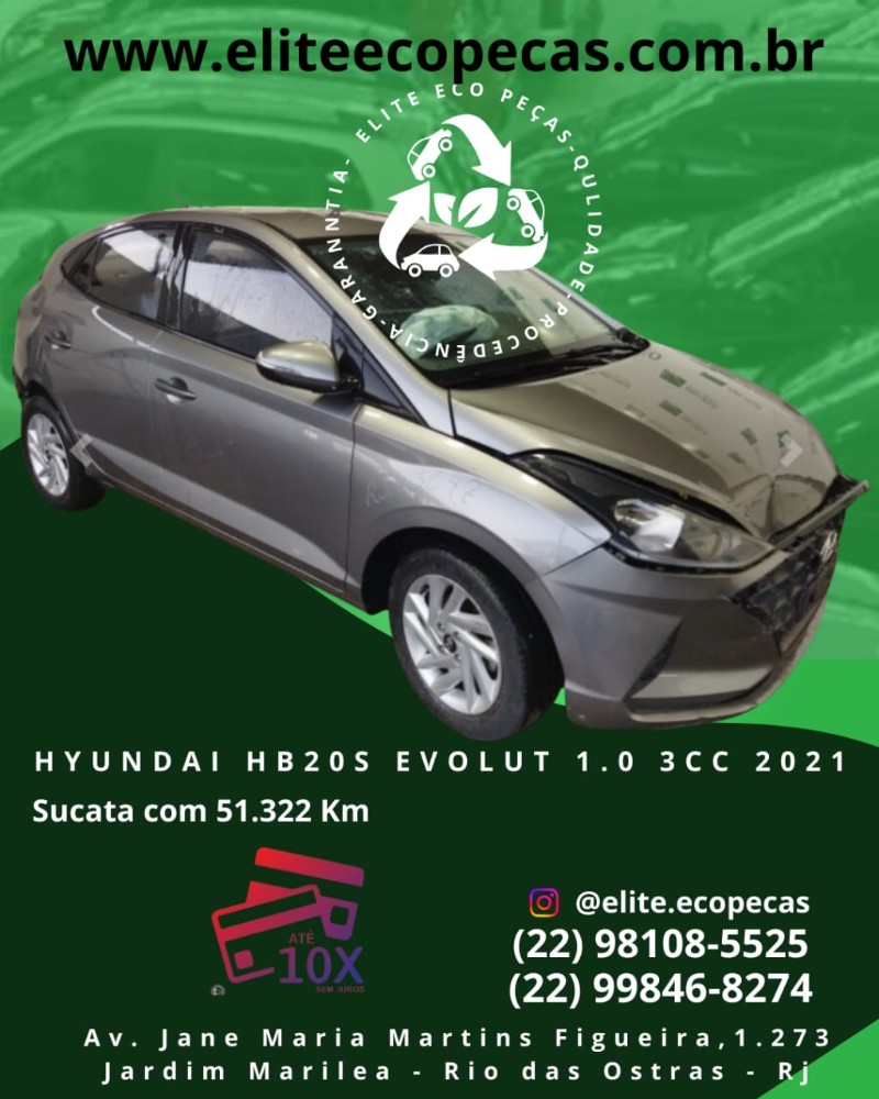 SUCATA DE HYUNDAI HB20S 1.0 3 CILINDROS ASPIRADO PARA PEÇAS. 1