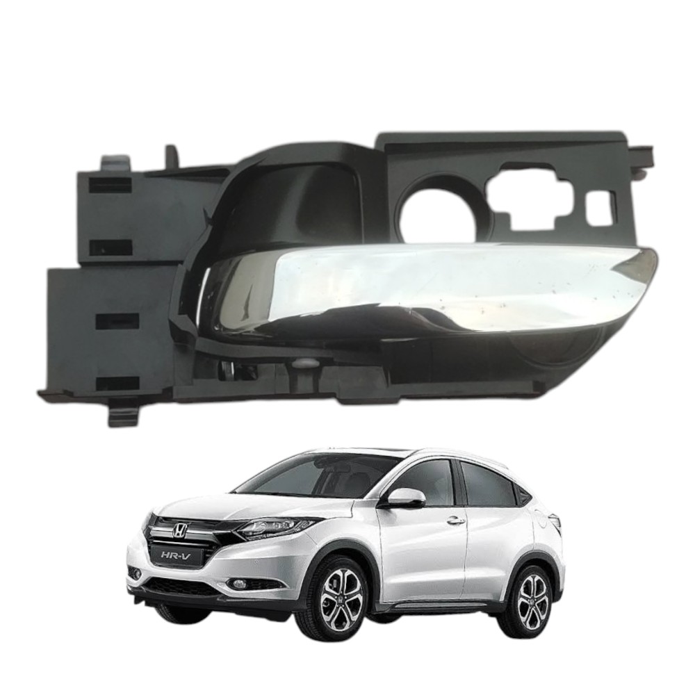 Maçaneta Interna Dianteira Esquerda Honda Hrv 2016 À 2019. – Cromada – Dianteira 2